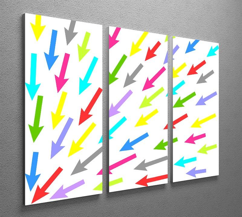 Colourful Arrows - White 3 Split Panel Canvas Print - Canvas Art Rocks - 2