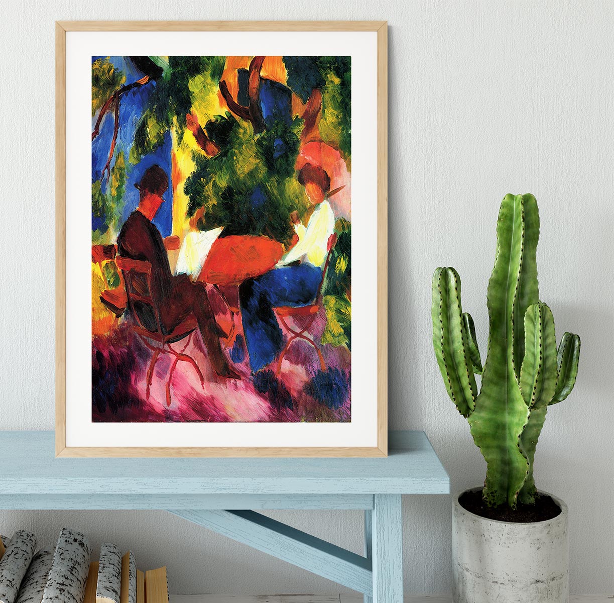 Couple at the garden table by Macke Framed Print - Canvas Art Rocks - 3