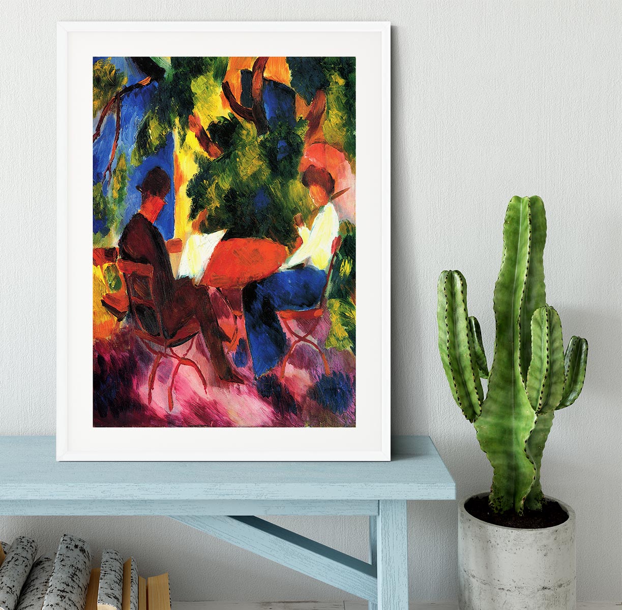 Couple at the garden table by Macke Framed Print - Canvas Art Rocks - 5