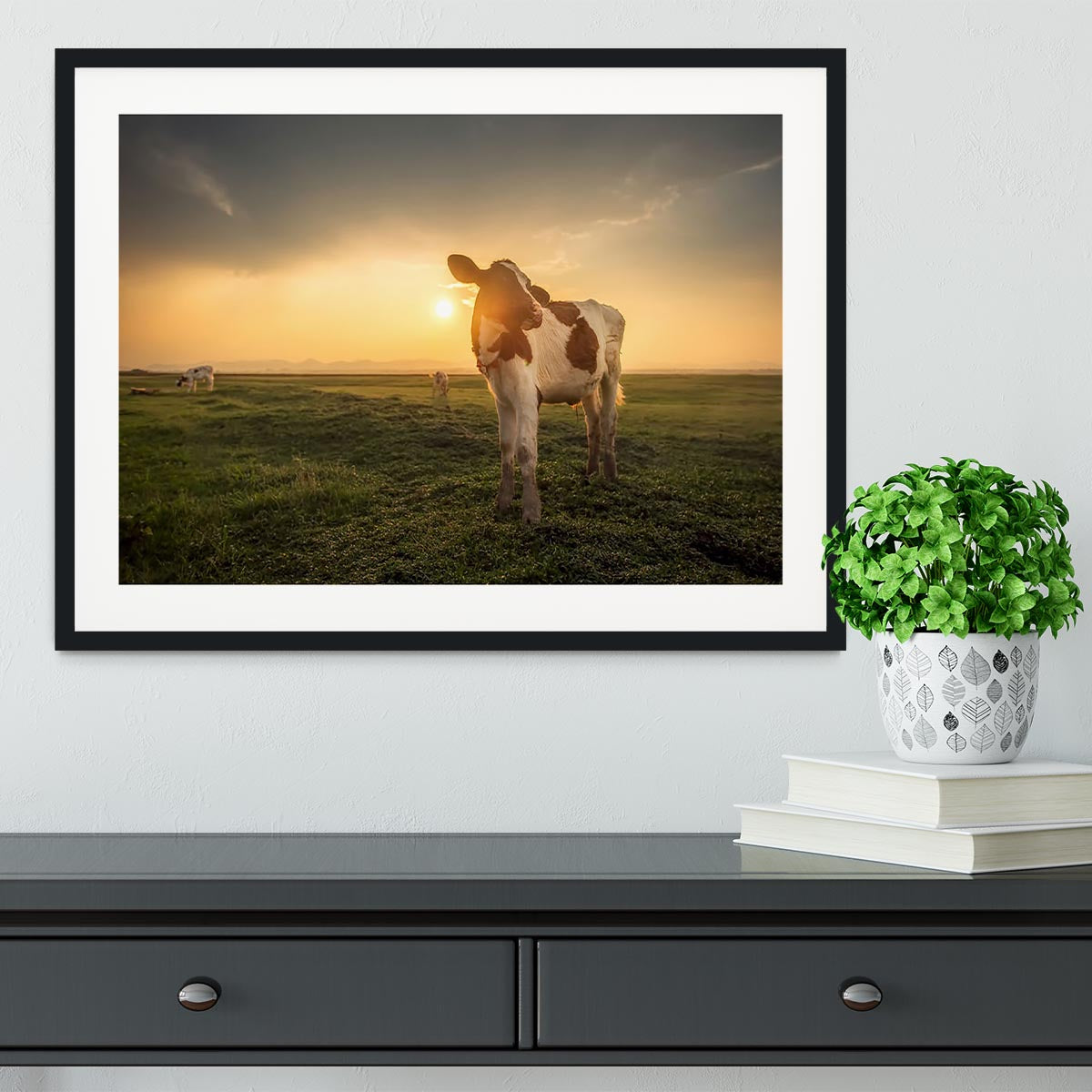 Cow Framed Print - Canvas Art Rocks - 1