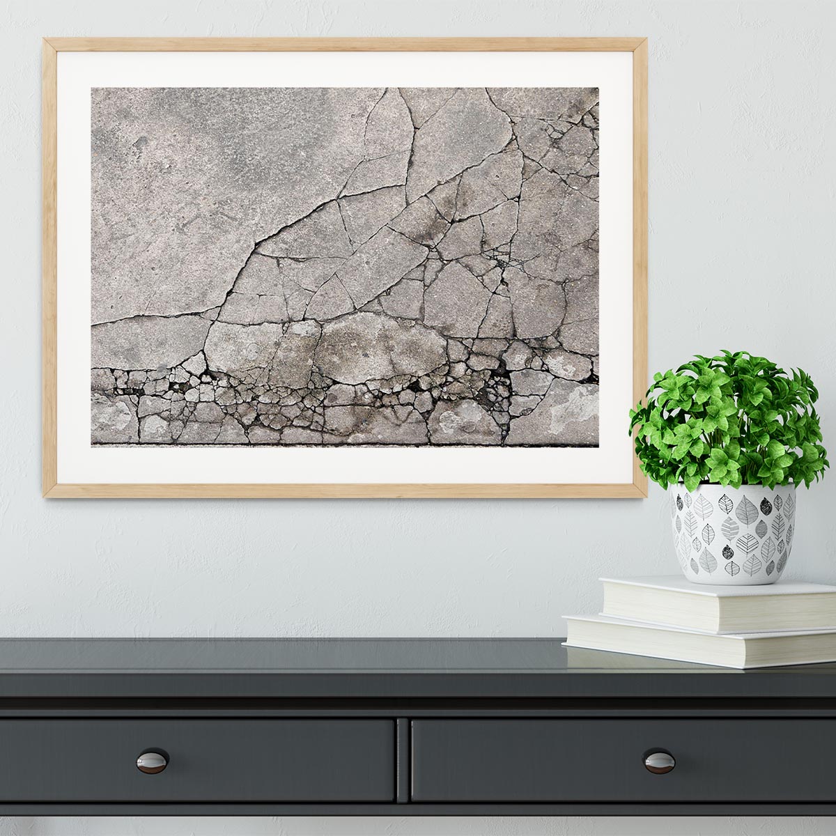 Cracked concrete Framed Print - Canvas Art Rocks - 3