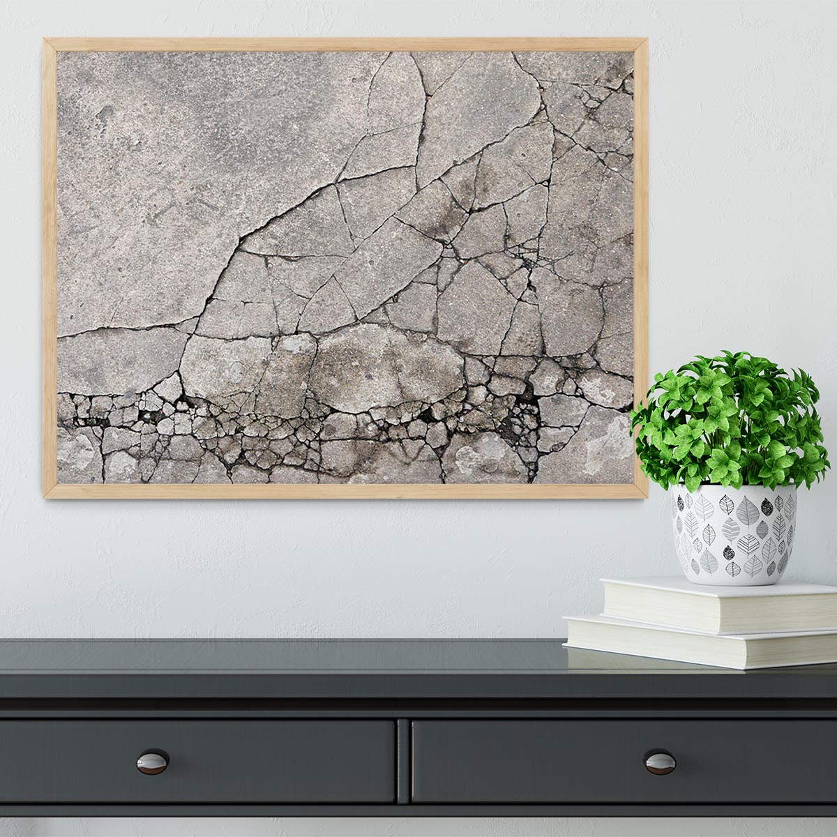 Cracked concrete Framed Print - Canvas Art Rocks - 4