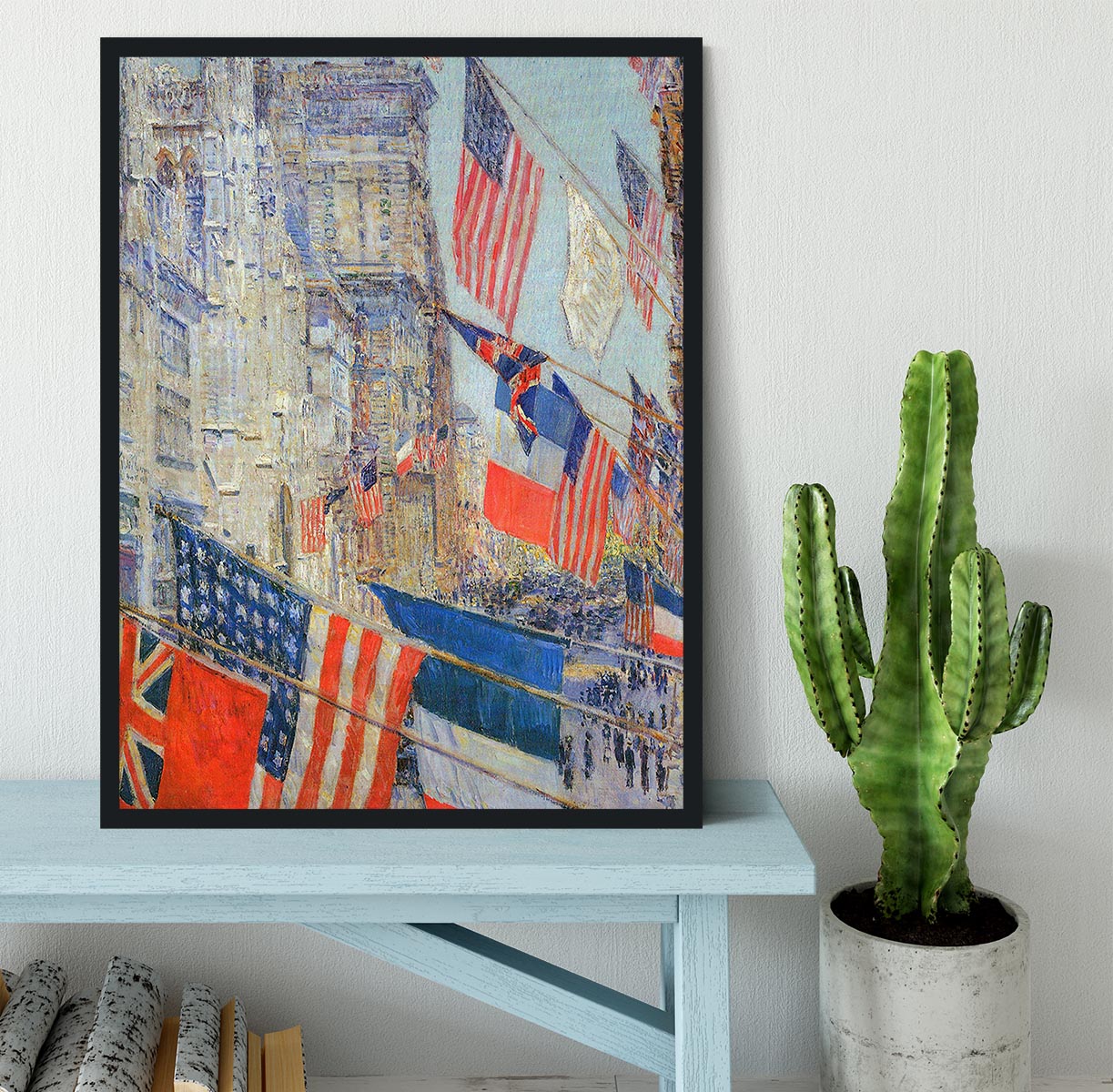 Day of allied victory 1917 by Hassam Framed Print - Canvas Art Rocks - 2