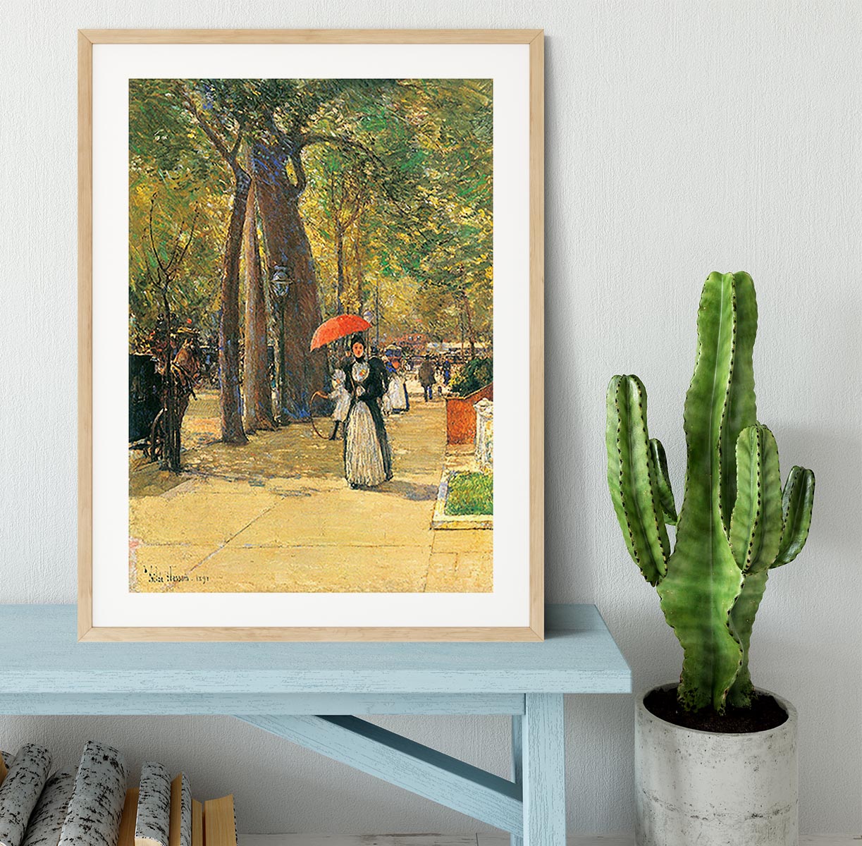 Die Fifth Avenue beim Washington Square by Hassam Framed Print - Canvas Art Rocks - 3