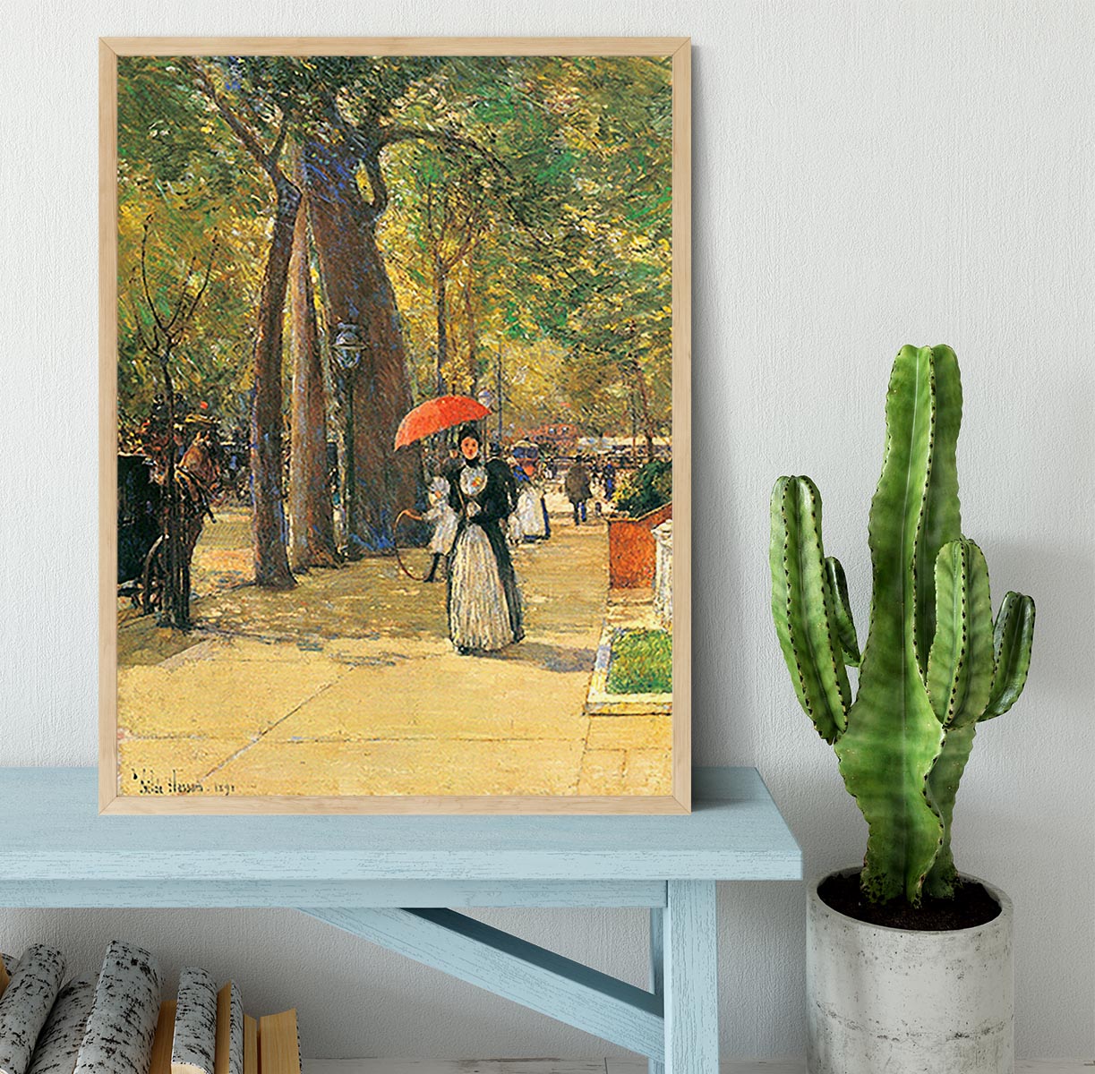 Die Fifth Avenue beim Washington Square by Hassam Framed Print - Canvas Art Rocks - 4