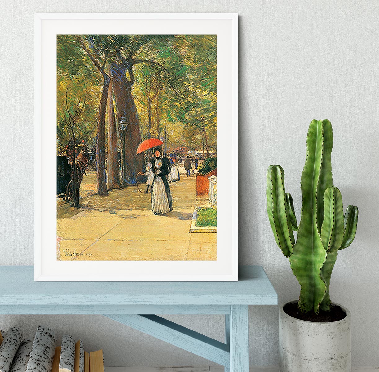 Die Fifth Avenue beim Washington Square by Hassam Framed Print - Canvas Art Rocks - 5