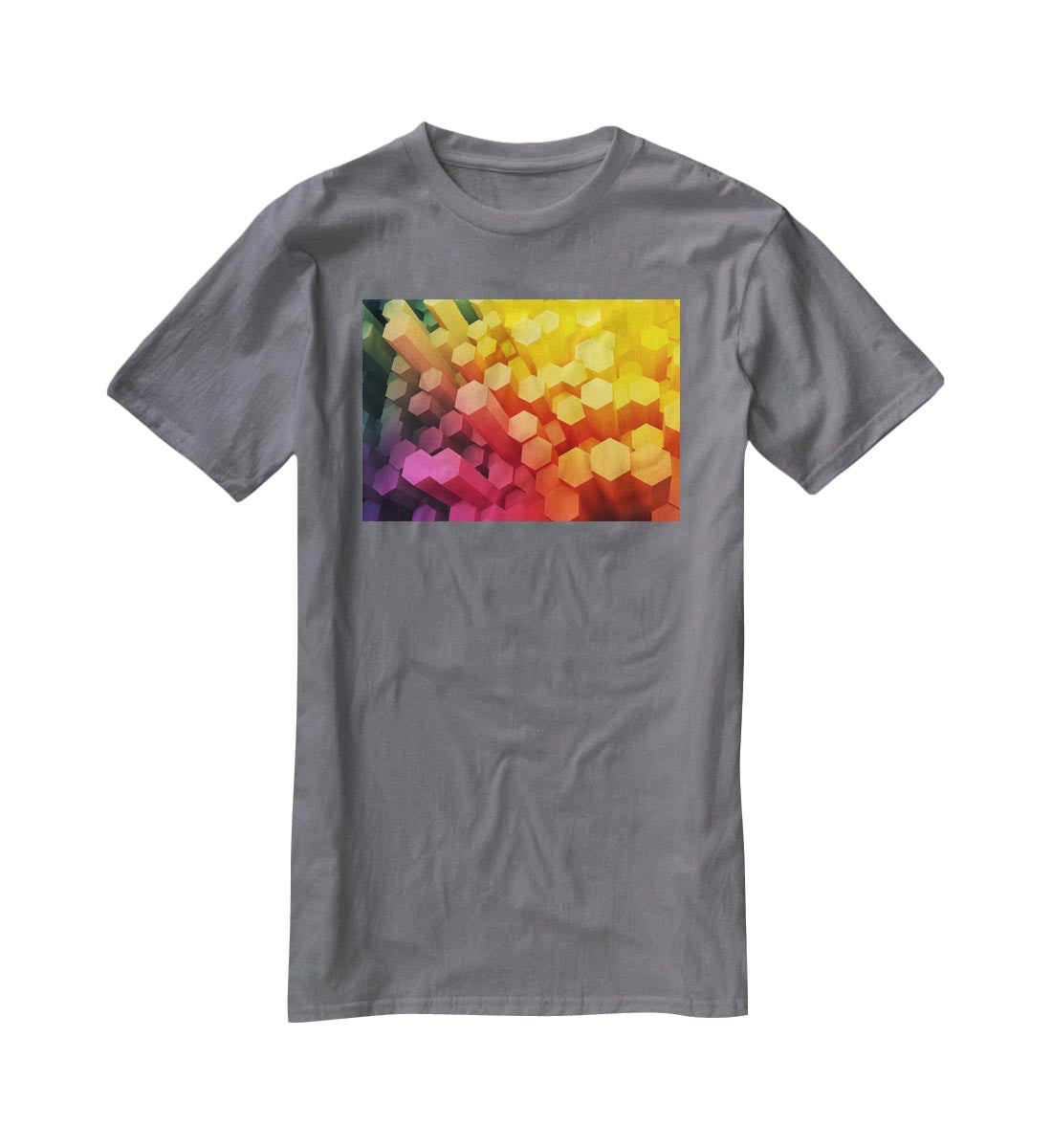 Dimensional Hexagons T-Shirt - Canvas Art Rocks - 3