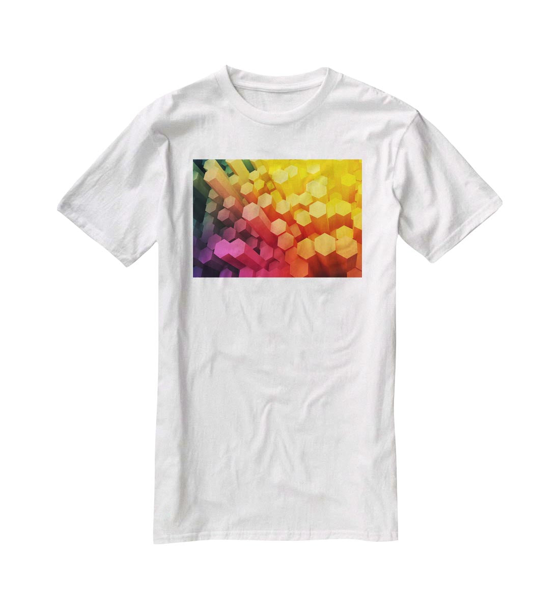 Dimensional Hexagons T-Shirt - Canvas Art Rocks - 5