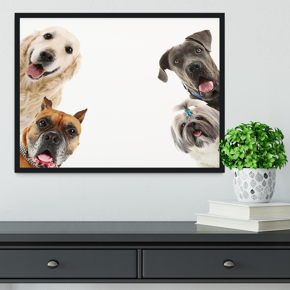 Dogs isolated on white Framed Print - Canvas Art Rocks - 2
