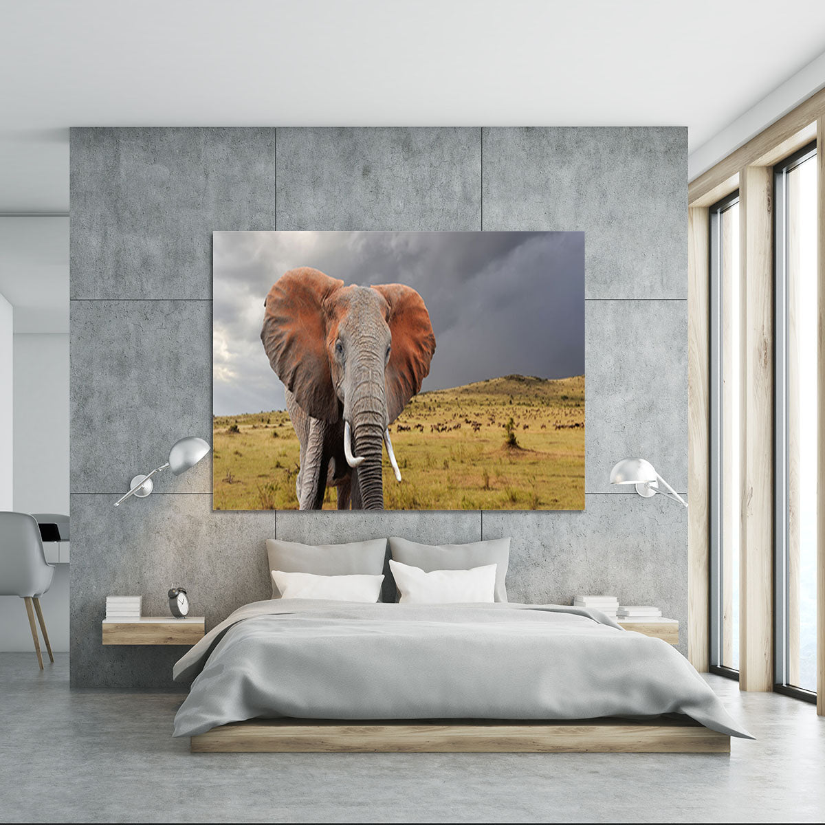 Elephant in National park of Kenya Canvas Print or Poster - Canvas Art Rocks - 5