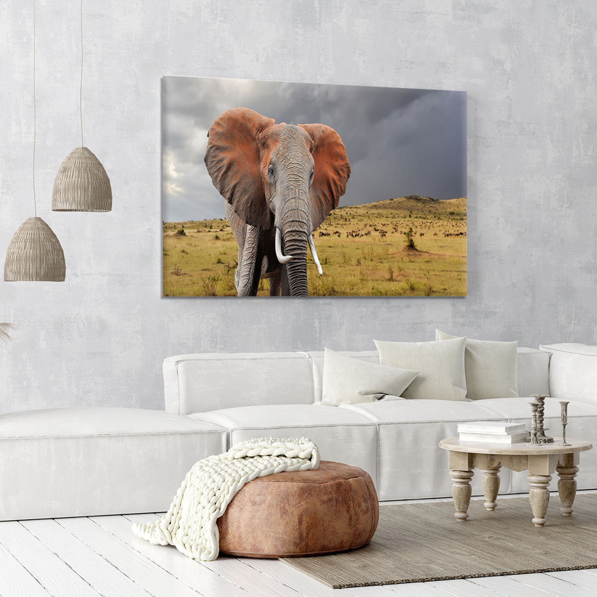 Elephant in National park of Kenya Canvas Print or Poster - Canvas Art Rocks - 6
