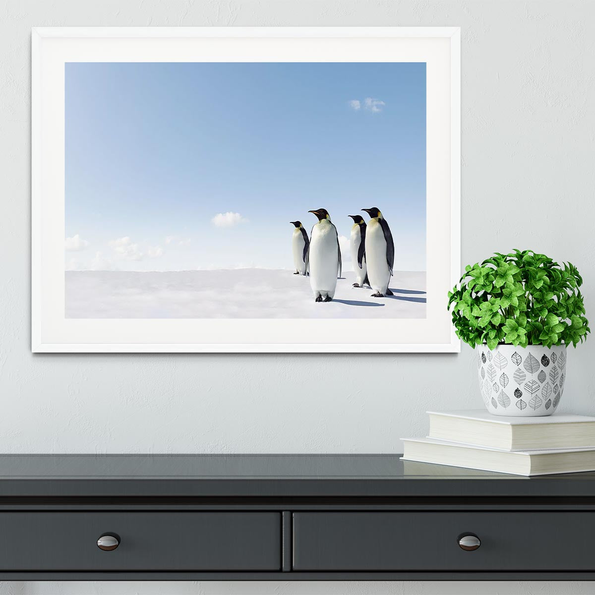 Emperor Penguins in Antacrctica Framed Print - Canvas Art Rocks - 5