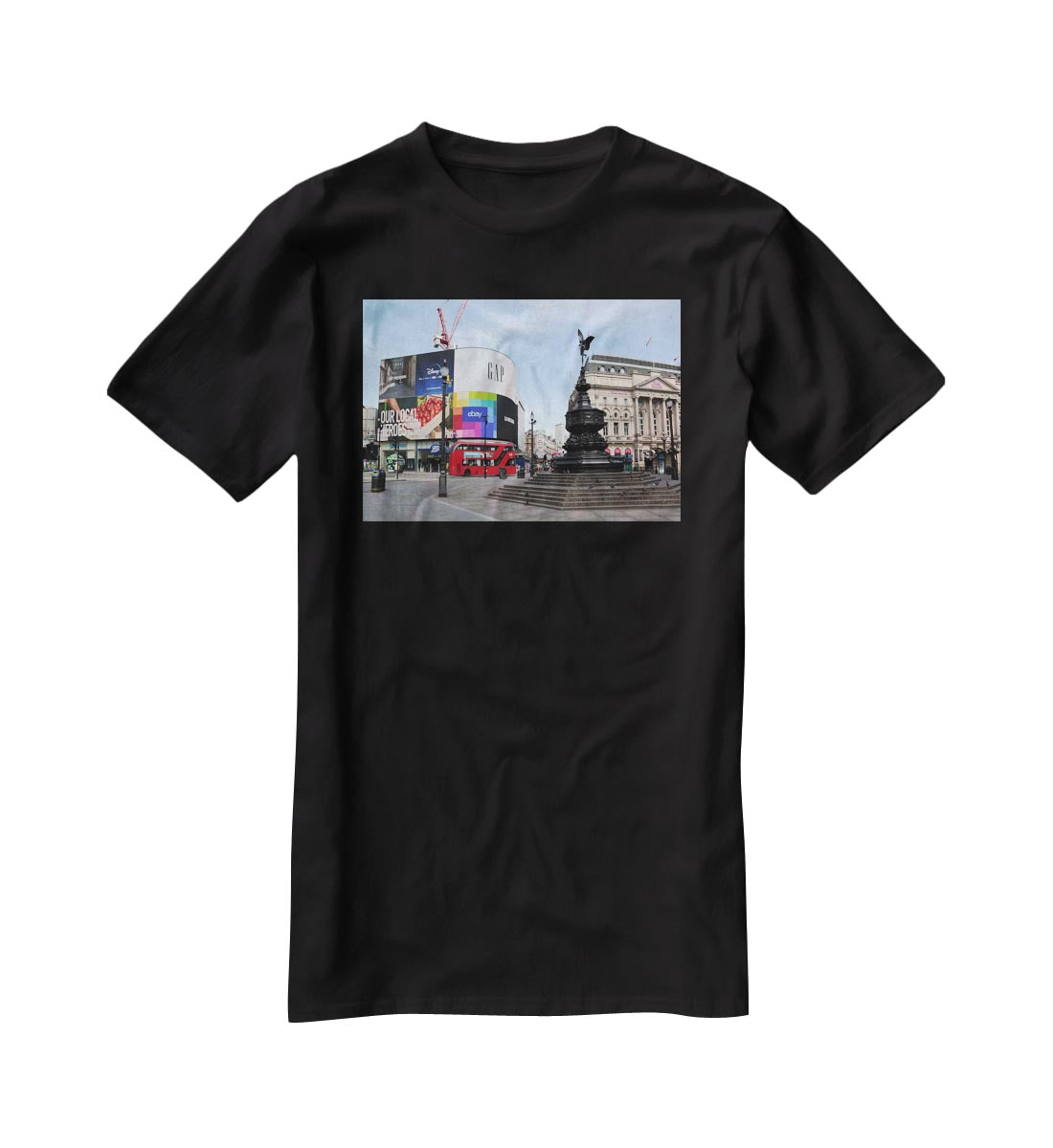 Empty Piccadilly Circus London under Lockdown 2020 T-Shirt - Canvas Art Rocks - 1