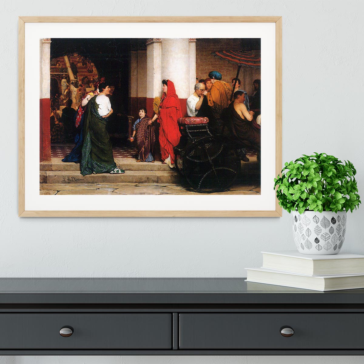 Entrance to a Roman theater by Alma Tadema Framed Print - Canvas Art Rocks - 3