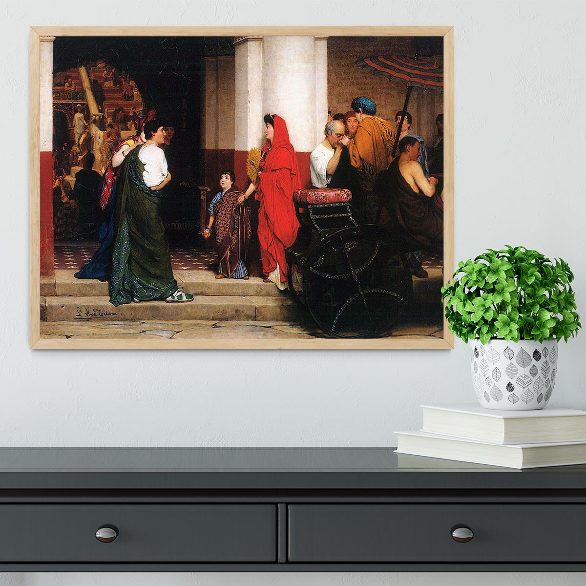 Entrance to a Roman theater by Alma Tadema Framed Print - Canvas Art Rocks - 4