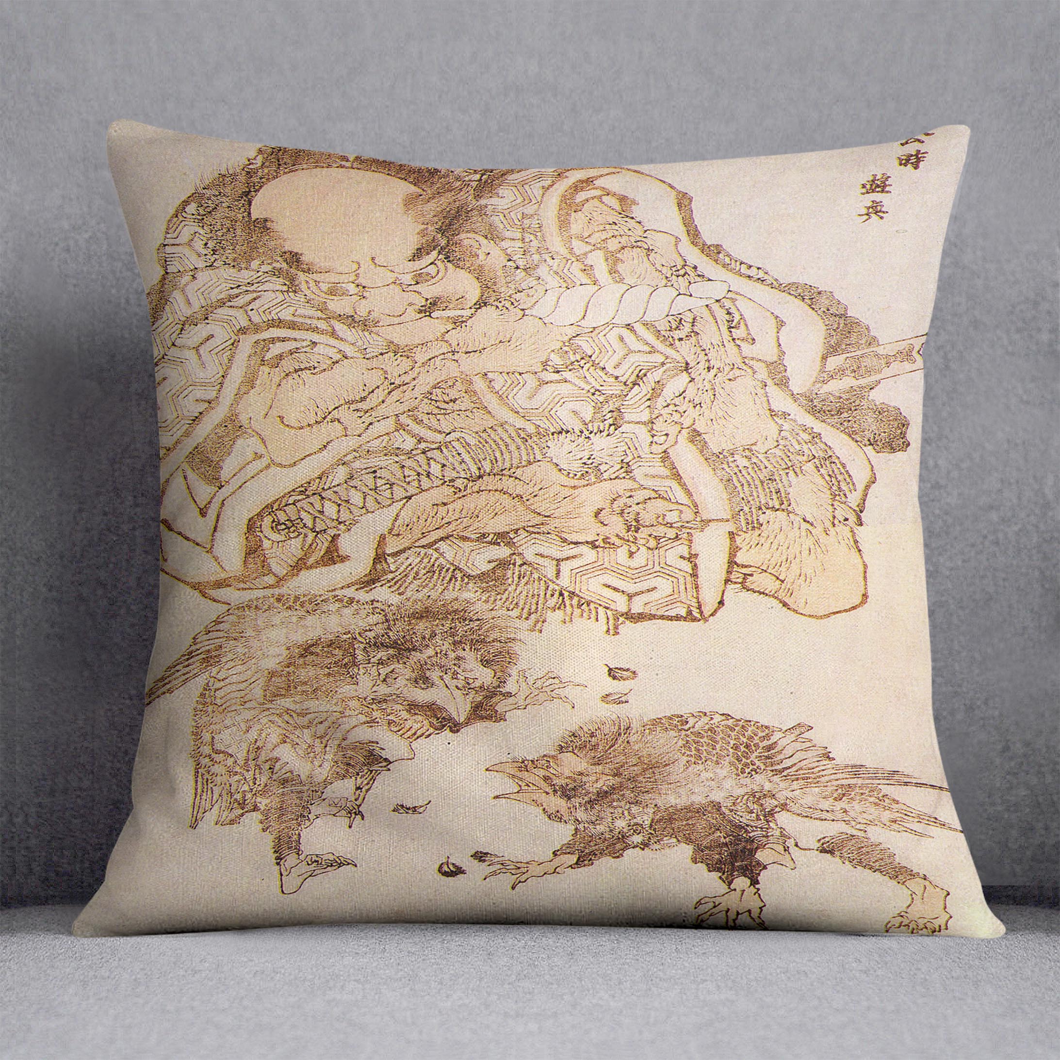 Exodus by Hokusai Cushion