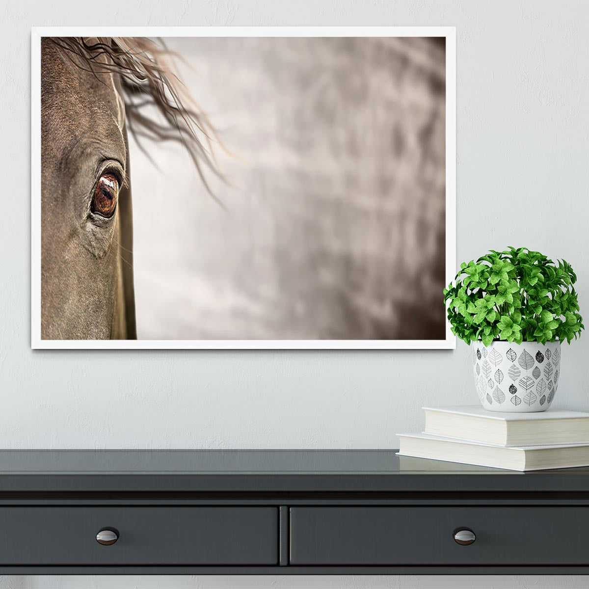 Eye of horse Framed Print - Canvas Art Rocks -6
