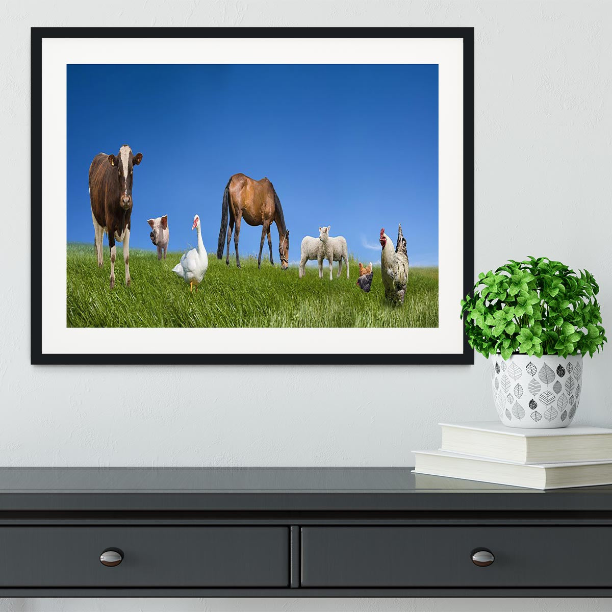 Farm animals collection Framed Print - Canvas Art Rocks - 1