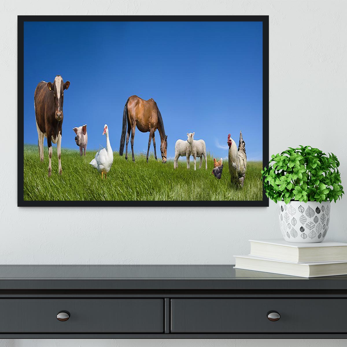 Farm animals collection Framed Print - Canvas Art Rocks - 2