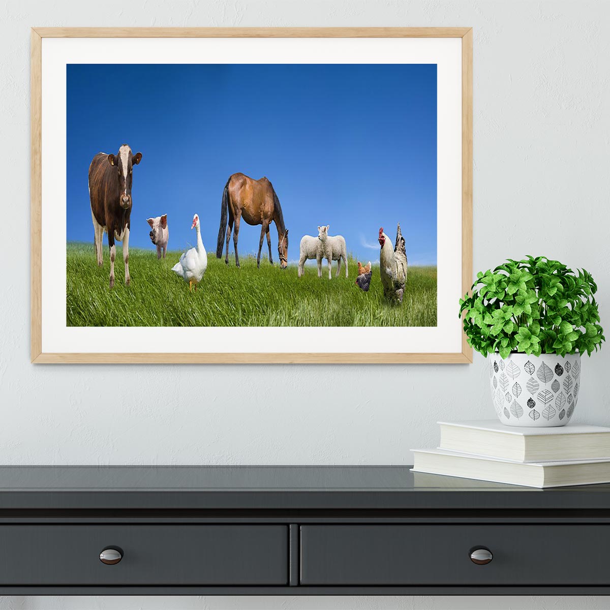 Farm animals collection Framed Print - Canvas Art Rocks - 3
