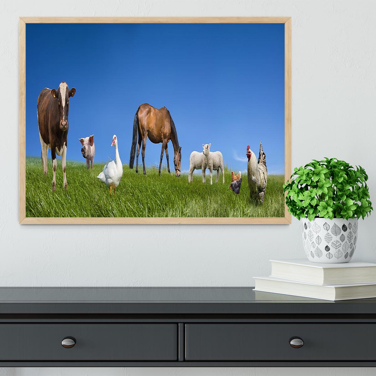 Farm animals collection Framed Print - Canvas Art Rocks - 4
