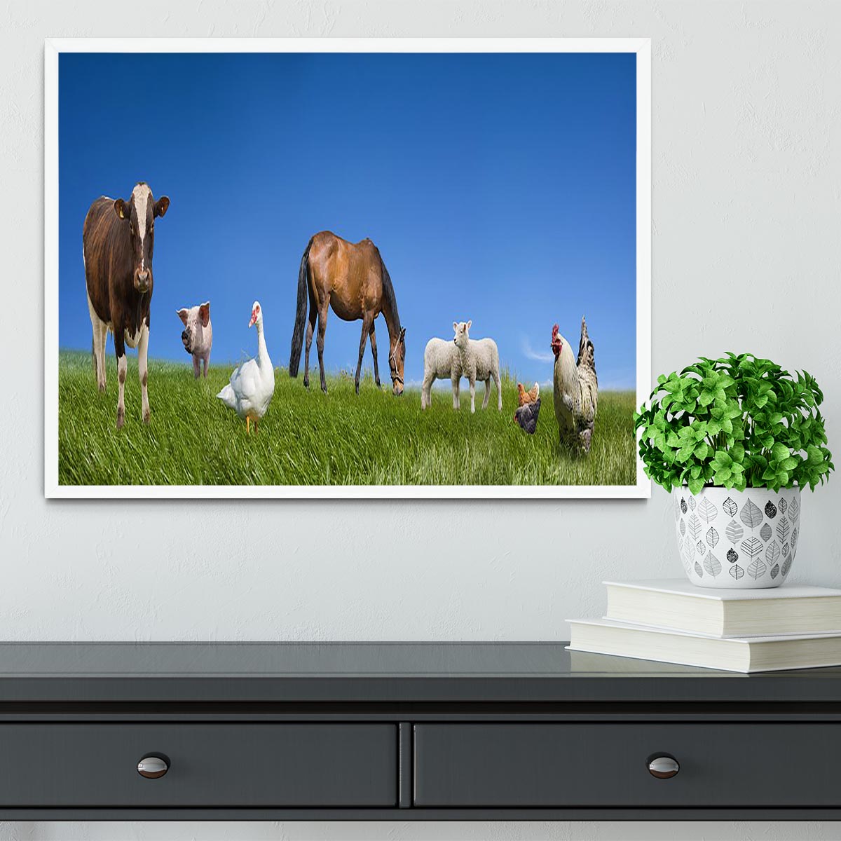 Farm animals collection Framed Print - Canvas Art Rocks -6