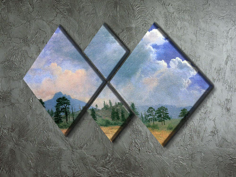 Fir trees and storm clouds by Bierstadt 4 Square Multi Panel Canvas - Canvas Art Rocks - 2