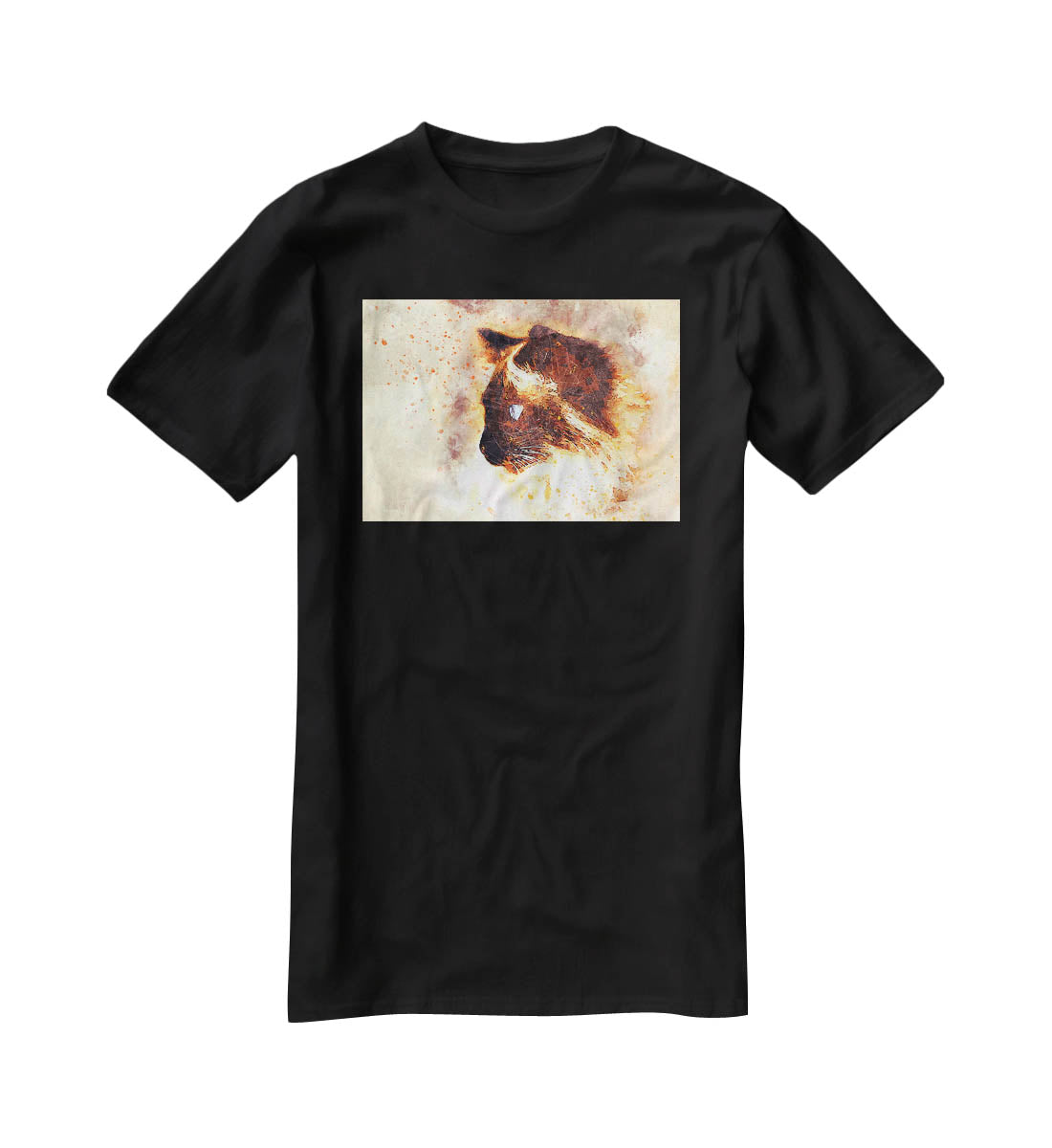 Fire Cat Painting T-Shirt - Canvas Art Rocks - 1