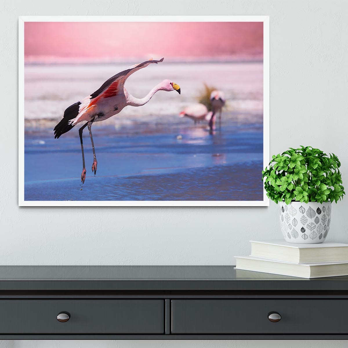 Flamingo in Bolivia Framed Print - Canvas Art Rocks -6