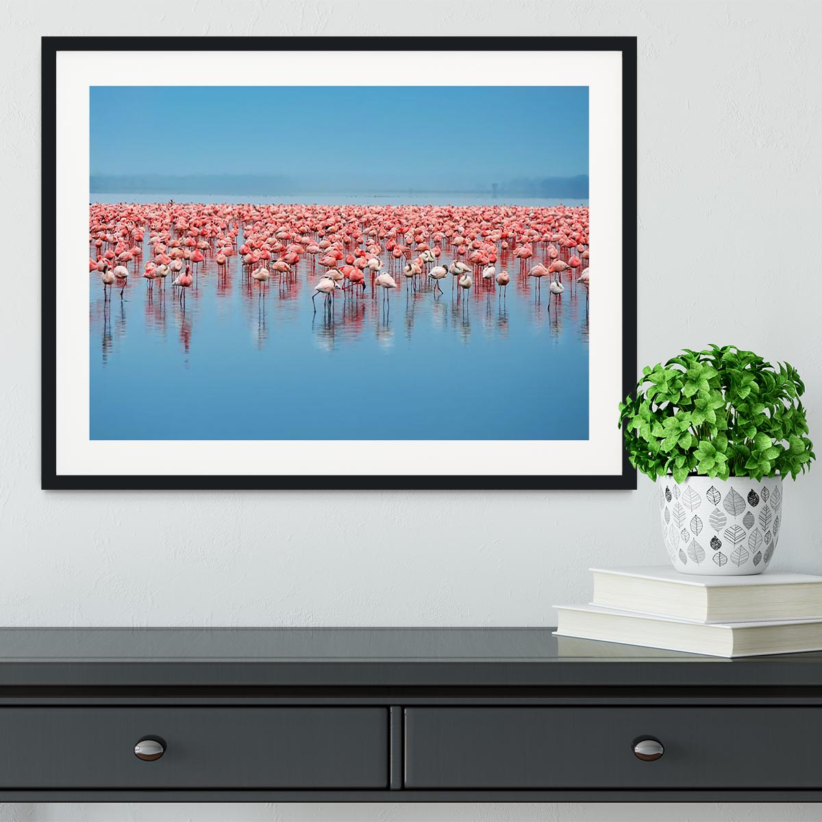 Flocks of flamingo Framed Print - Canvas Art Rocks - 1