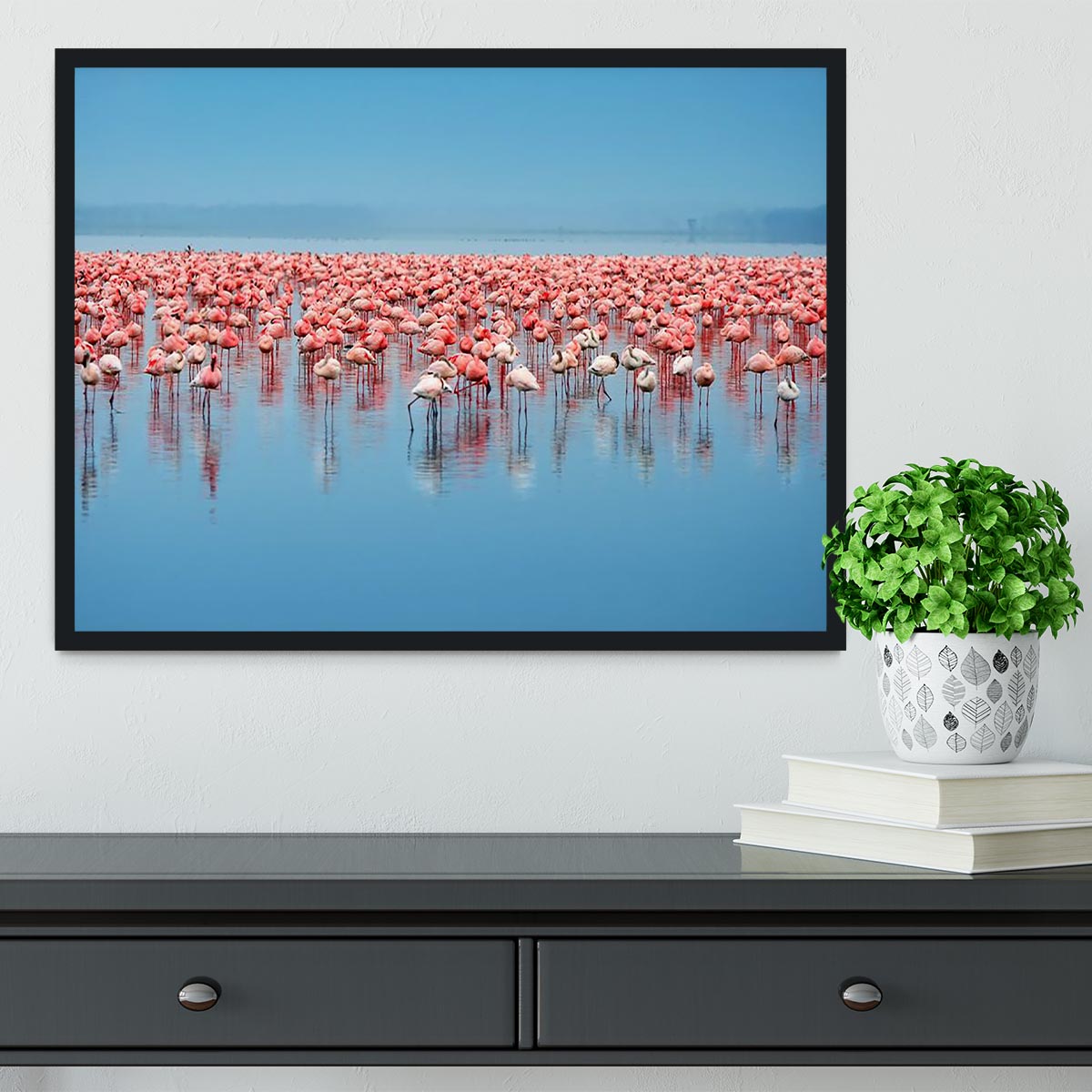 Flocks of flamingo Framed Print - Canvas Art Rocks - 2