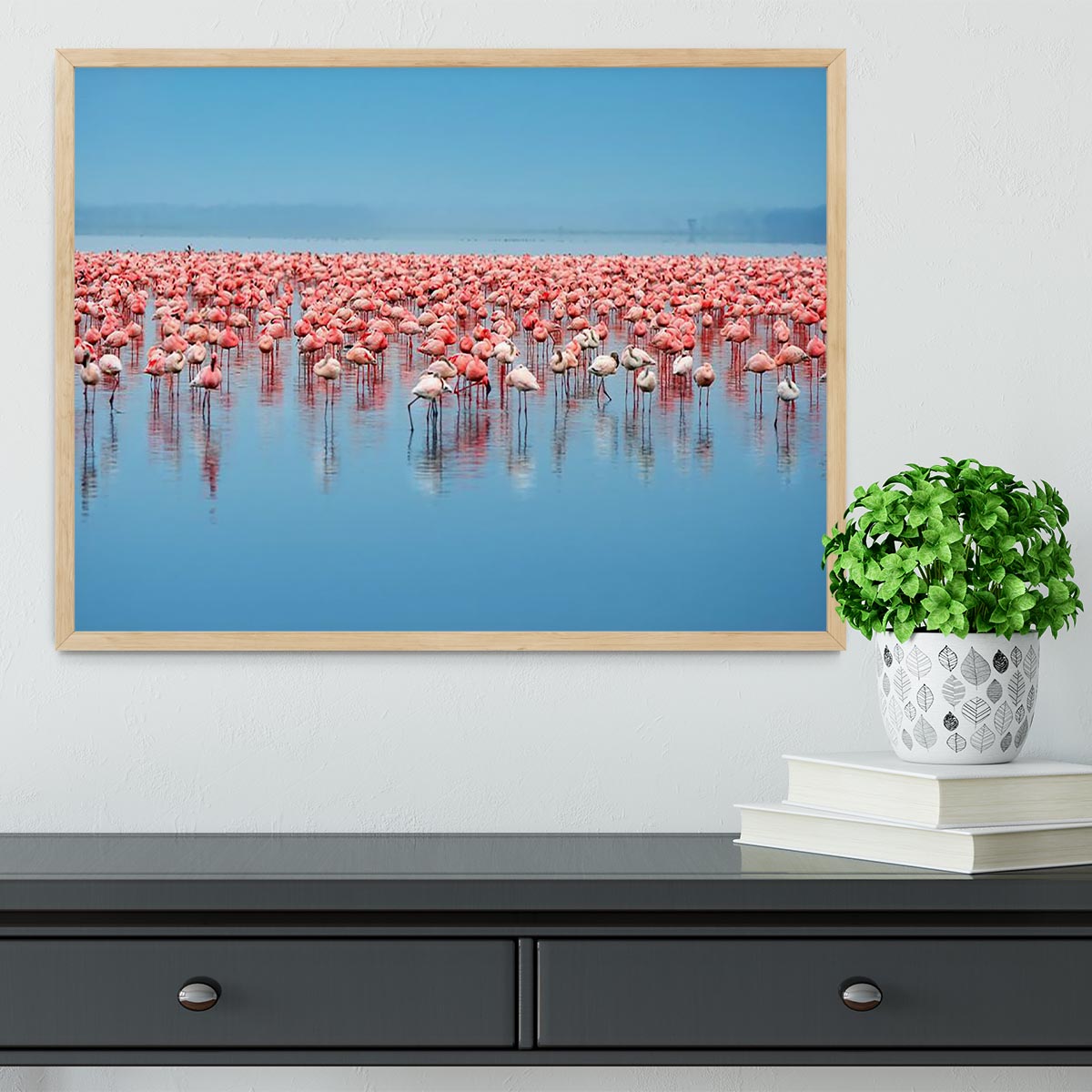Flocks of flamingo Framed Print - Canvas Art Rocks - 4
