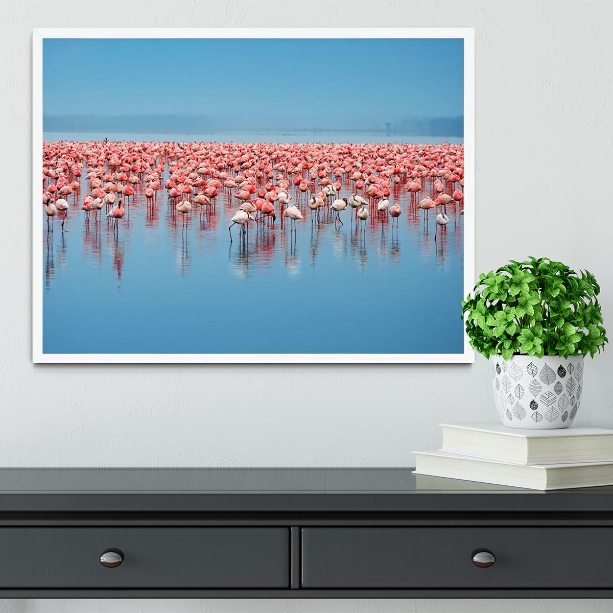 Flocks of flamingo Framed Print - Canvas Art Rocks -6