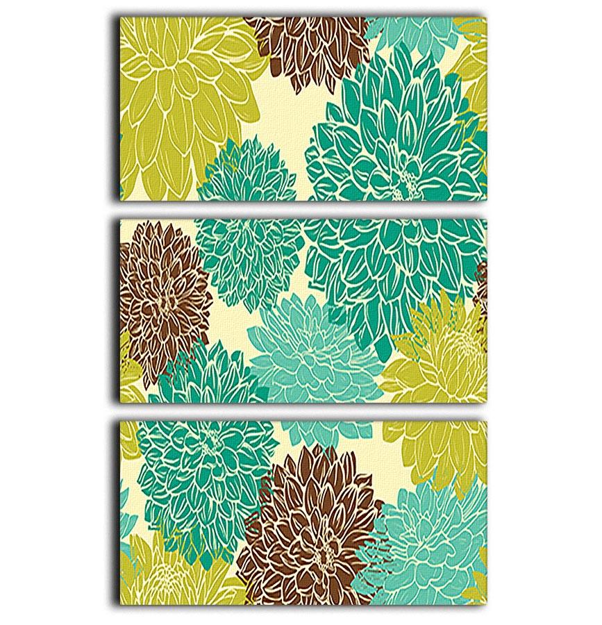 Floral seamless pattern 3 Split Panel Canvas Print - Canvas Art Rocks - 1