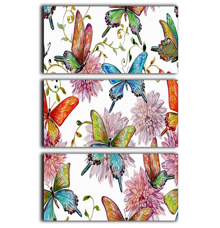 Flying butterflies 3 Split Panel Canvas Print - Canvas Art Rocks - 1