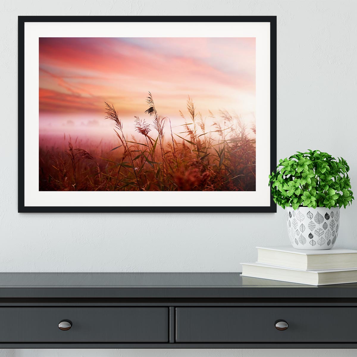 Foggy Landscape Early Morning Mist Framed Print - Canvas Art Rocks - 1