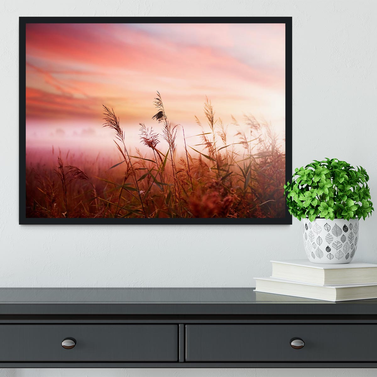 Foggy Landscape Early Morning Mist Framed Print - Canvas Art Rocks - 2