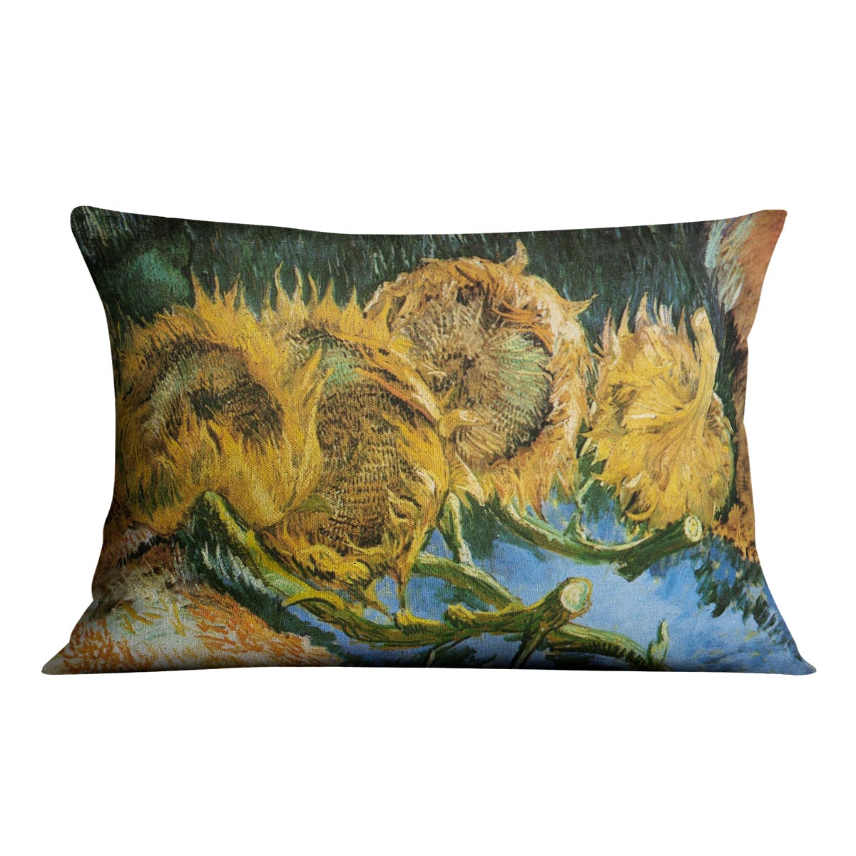 Four Cut Sunflowers by Van Gogh Cushion