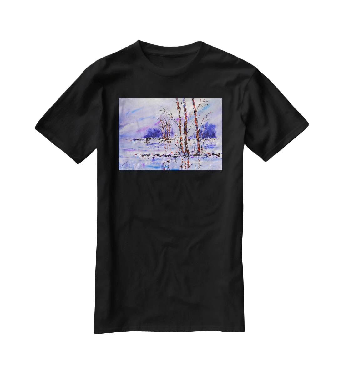 Frozen Tree Painting T-Shirt - Canvas Art Rocks - 1