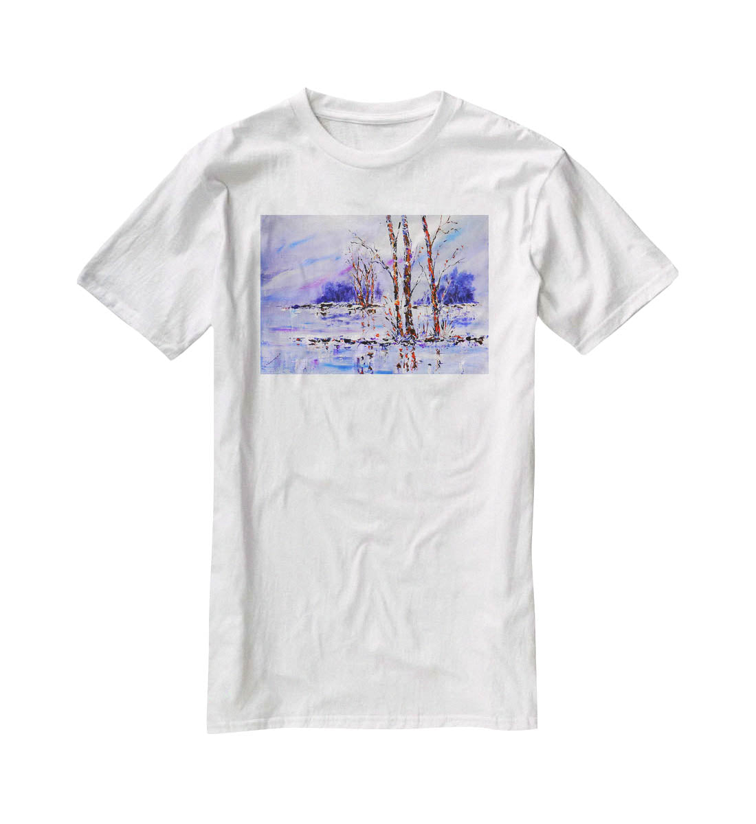 Frozen Tree Painting T-Shirt - Canvas Art Rocks - 5