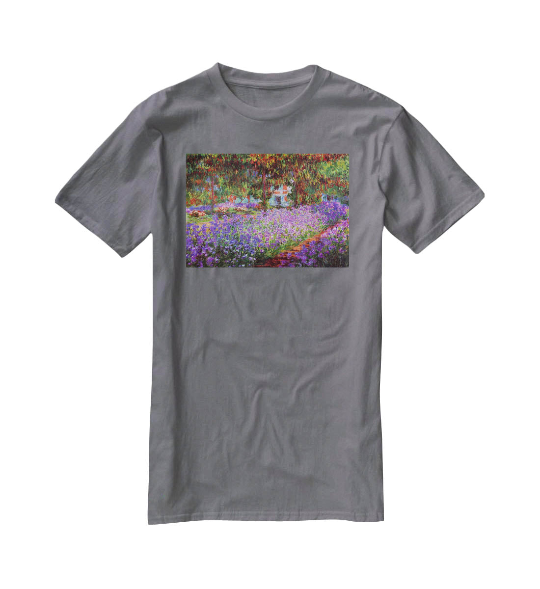 Garden in Giverny by Monet T-Shirt - Canvas Art Rocks - 3
