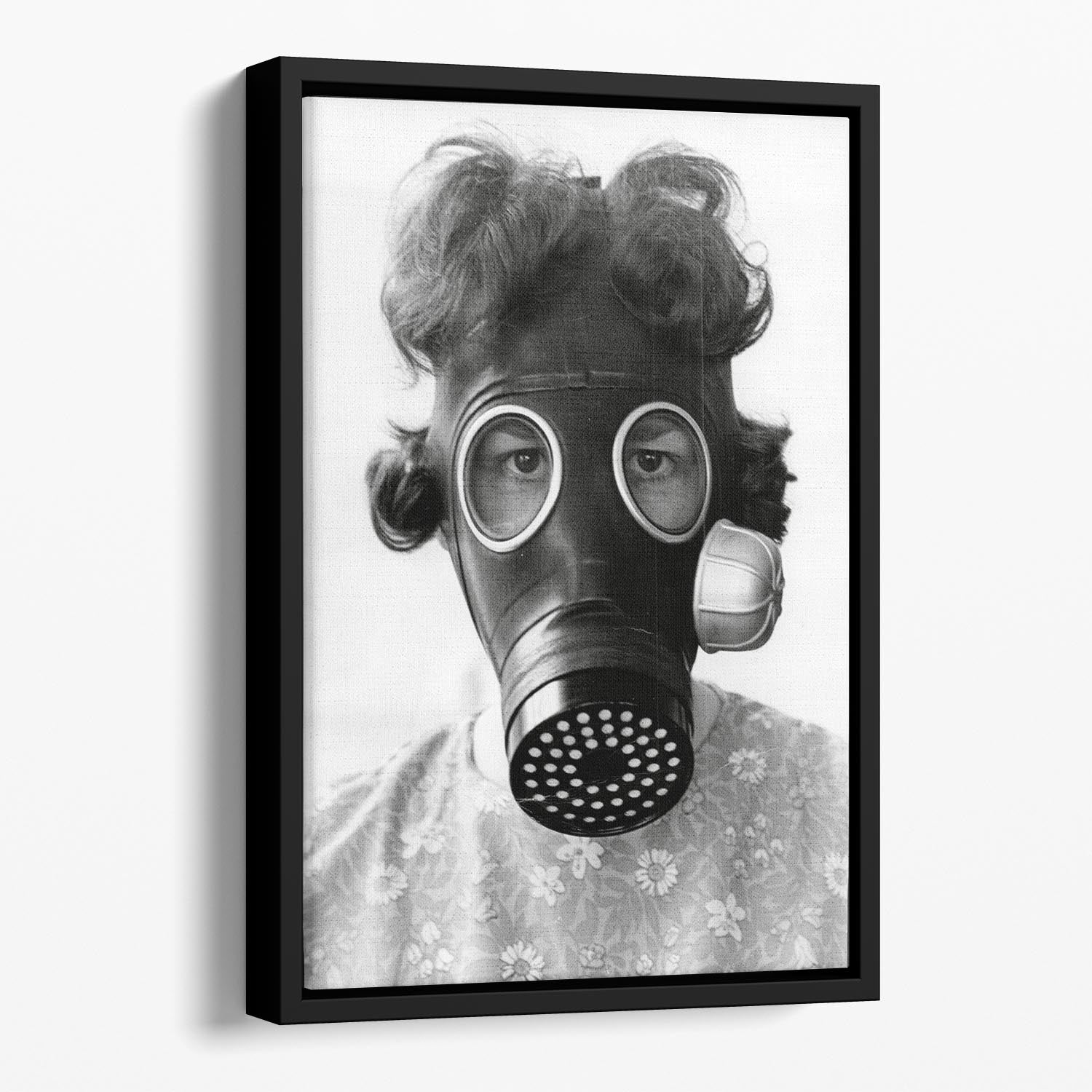 Gas Mask Floating Framed Canvas - Canvas Art Rocks - 1