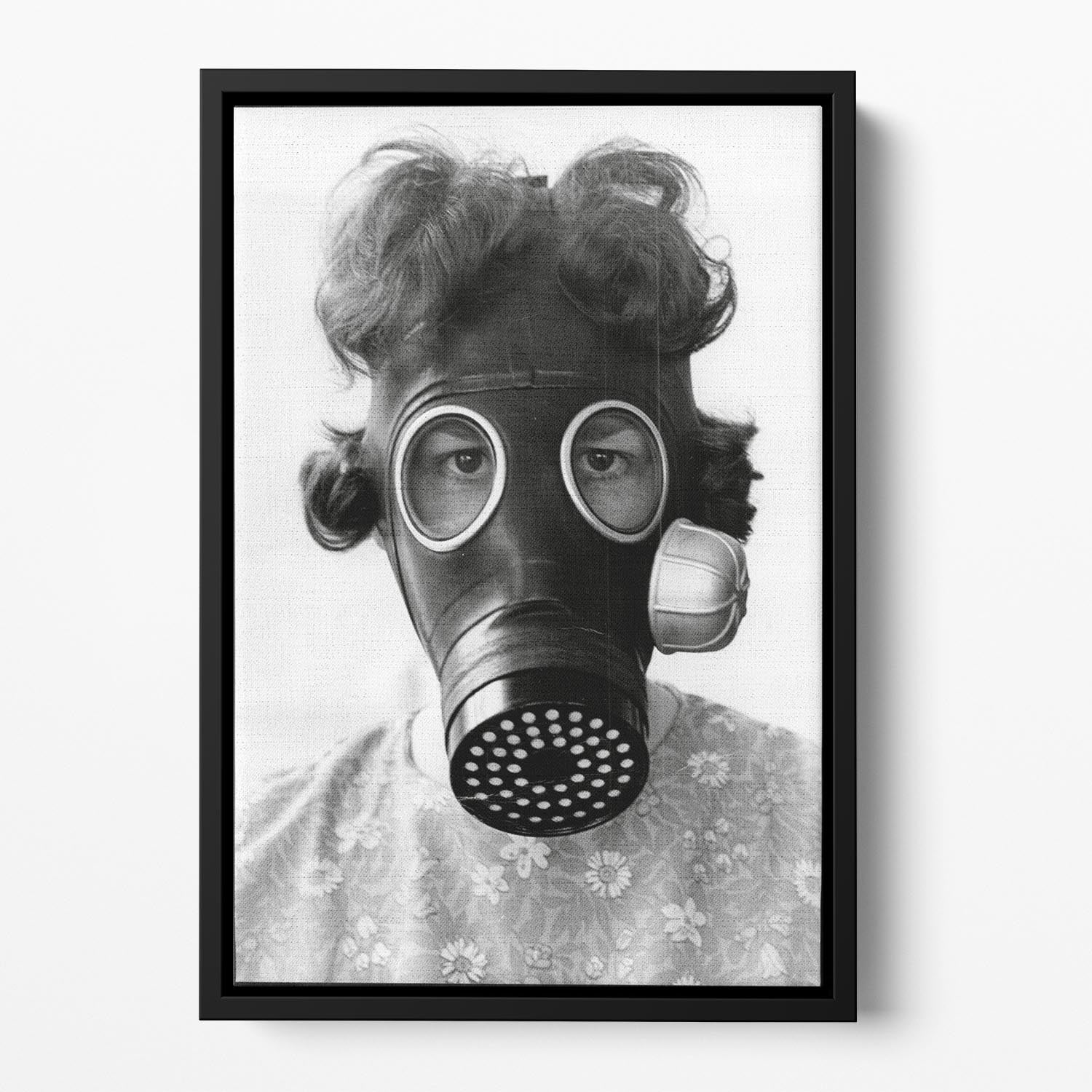 Gas Mask Floating Framed Canvas - Canvas Art Rocks - 2