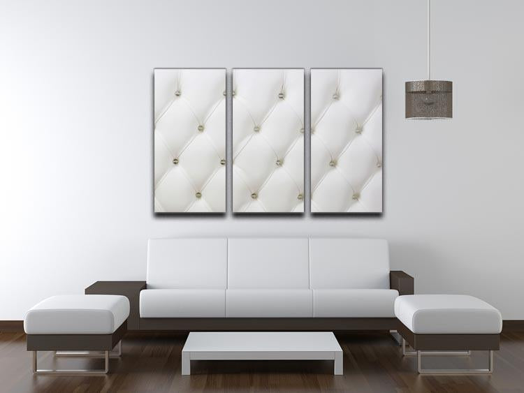 Genuine leather upholstery 3 Split Panel Canvas Print - Canvas Art Rocks - 3