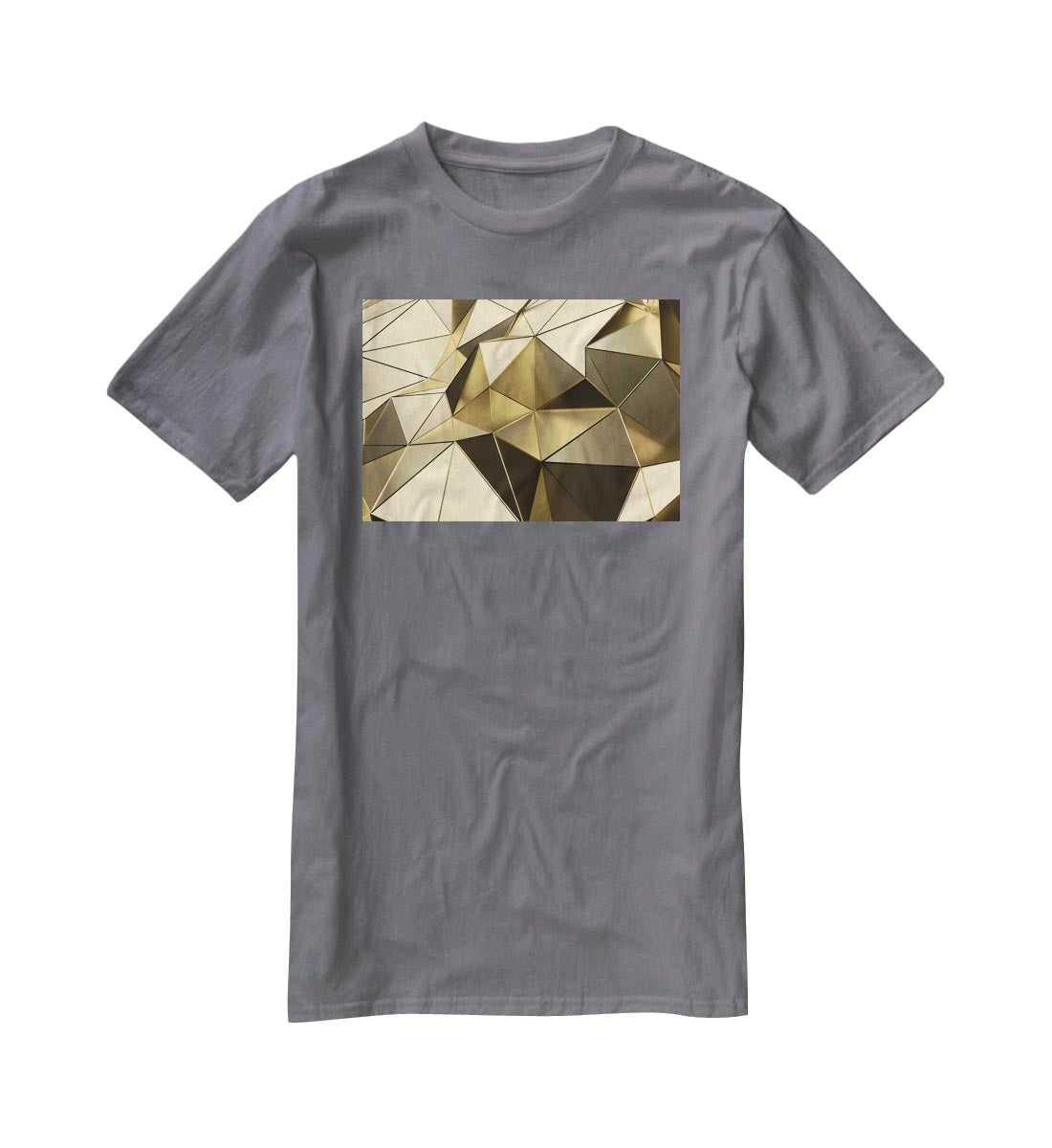 Gold Geometric Surface T-Shirt - Canvas Art Rocks - 3