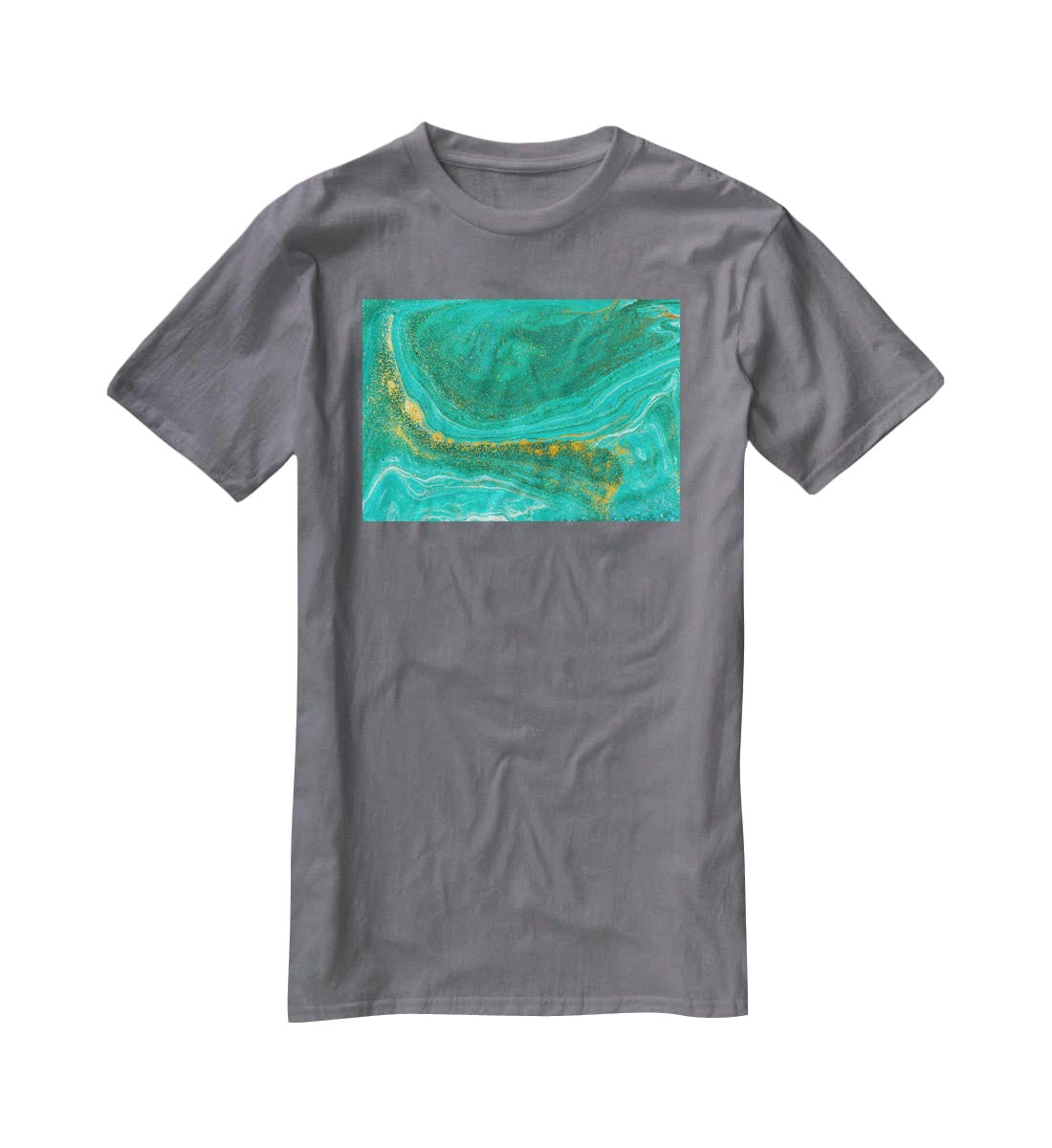 Green Swirled Marble T-Shirt - Canvas Art Rocks - 3