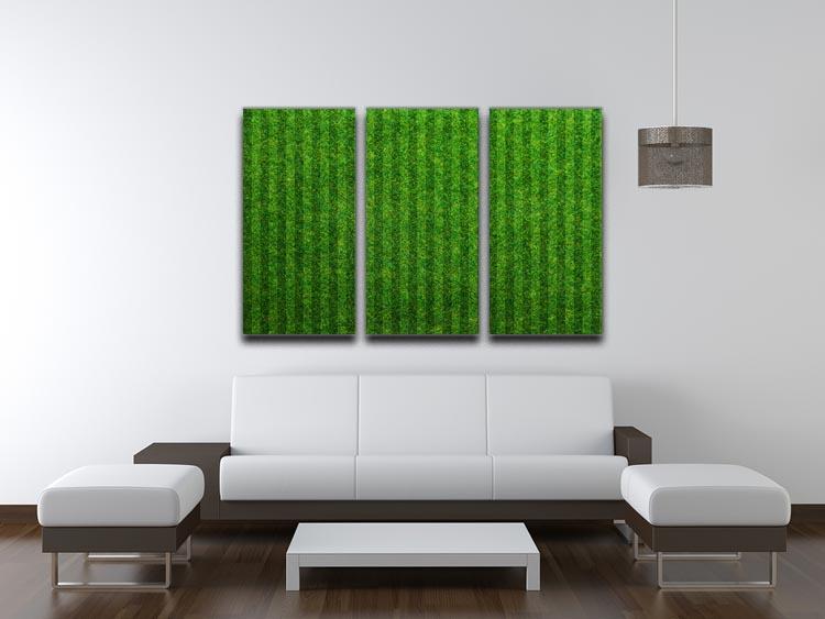 Green grass soccer field 3 Split Panel Canvas Print - Canvas Art Rocks - 3