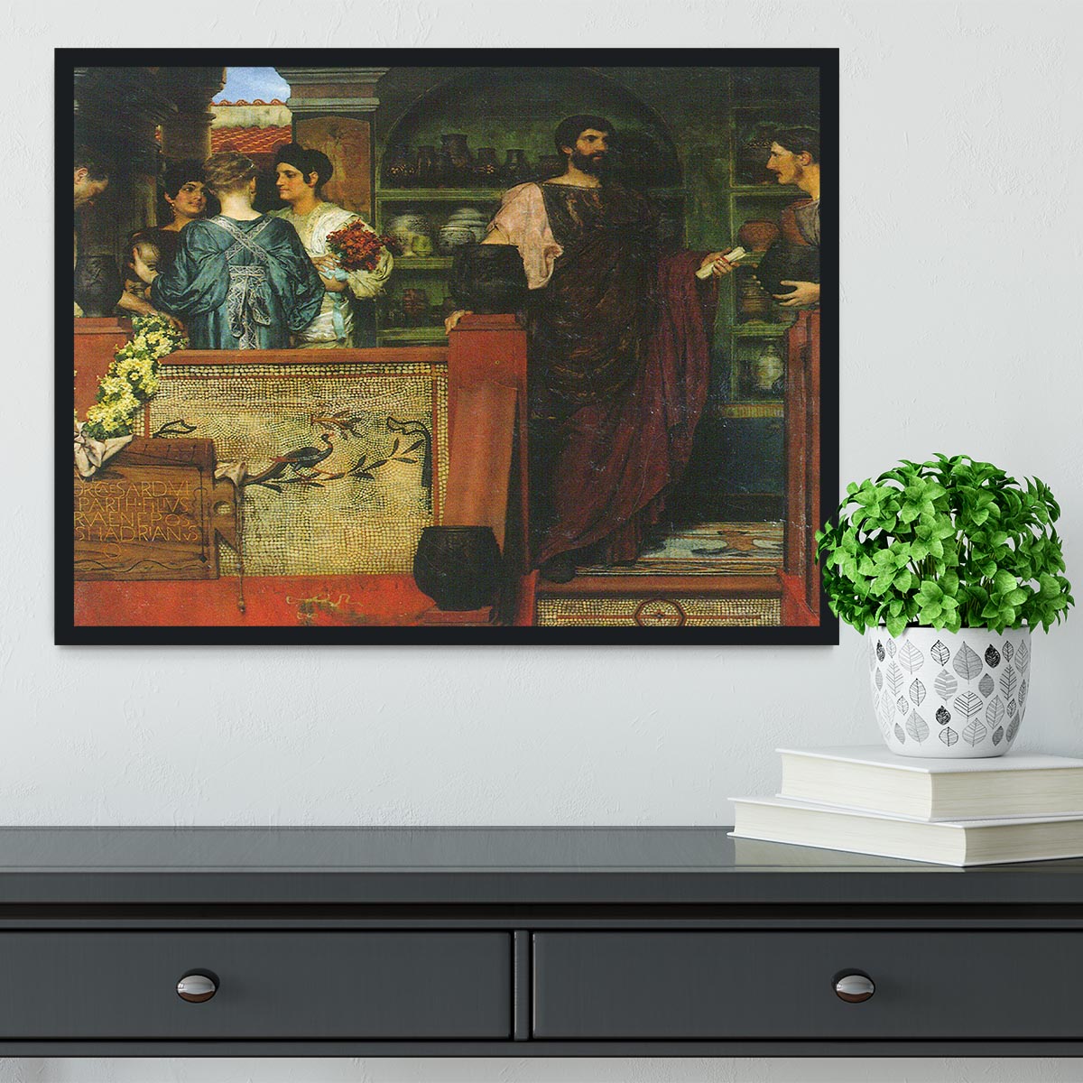 Hadrian visiting a Roman British pottery by Alma Tadema Framed Print - Canvas Art Rocks - 2