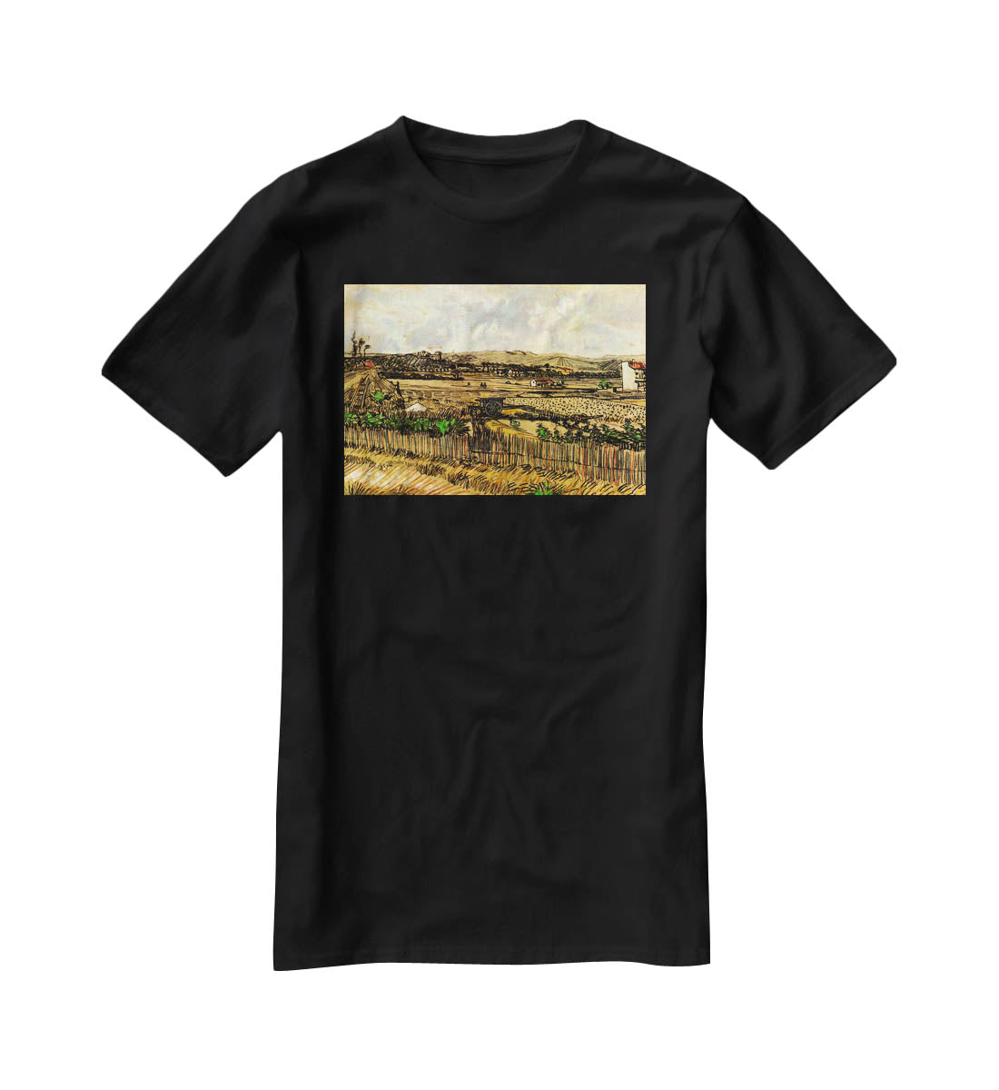Harvest in Provence at the Left Montmajour by Van Gogh T-Shirt - Canvas Art Rocks - 1