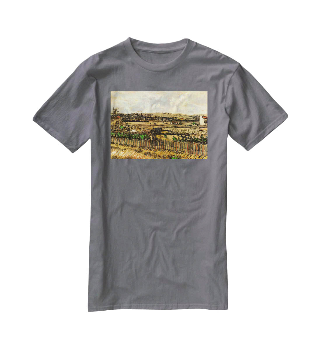Harvest in Provence at the Left Montmajour by Van Gogh T-Shirt - Canvas Art Rocks - 3